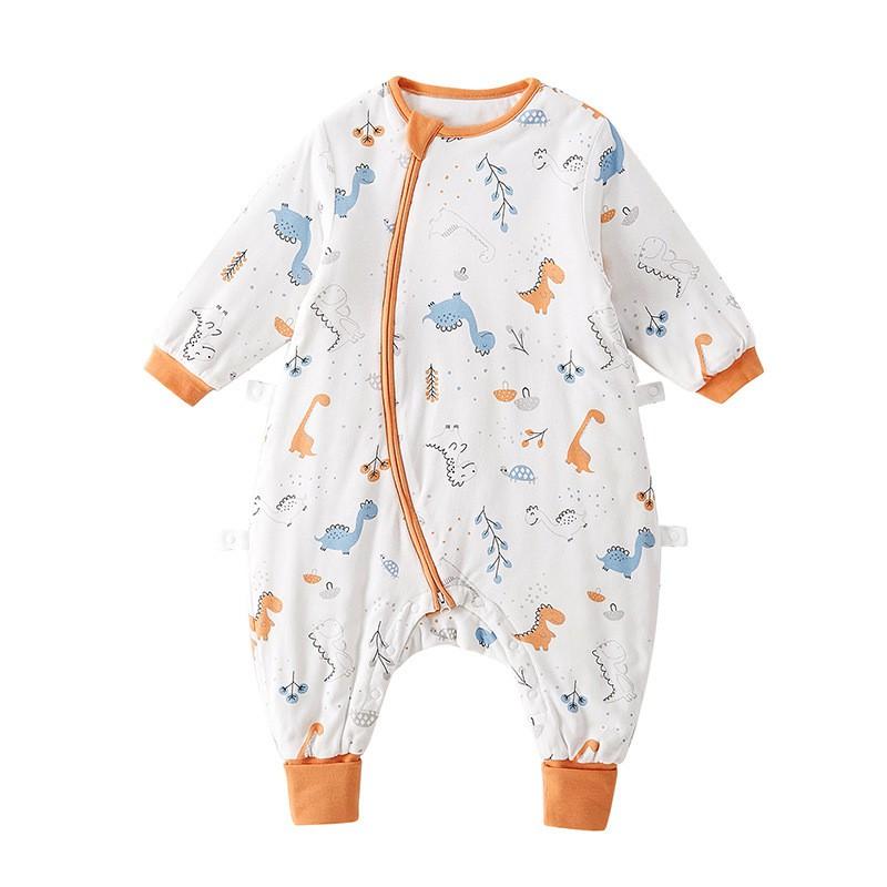 Baby Sleep Sack With Dual Zippers Cotton Silk Blend Footed Legged Design Infants 0-3 Years A-Grade Safe Warm Winter