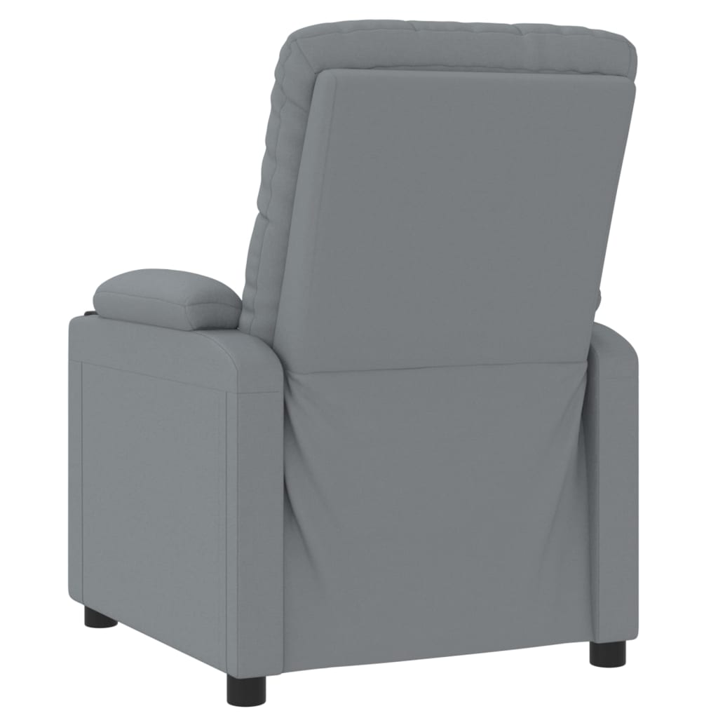 Electric Recliner Chair Light Grey Fabric