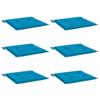 Garden Chair Cushions 6 Pcs Blue 50x50x4 Cm Oxford Fabric