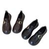 Leather platform women's small leather shoes autumn new Mary Jane shoes Velcro single shoes
