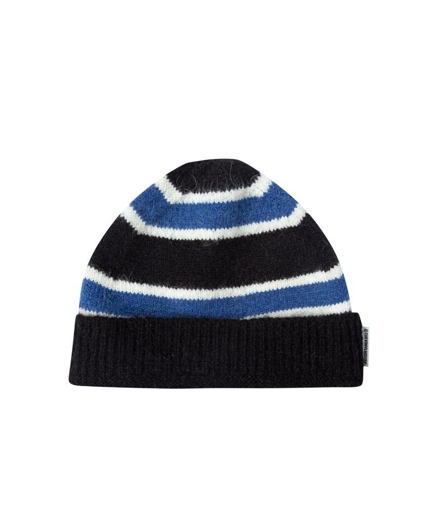THEVINYLHOUSE Mohair Striped Beanie Blue (Vh2Dfuab23A)