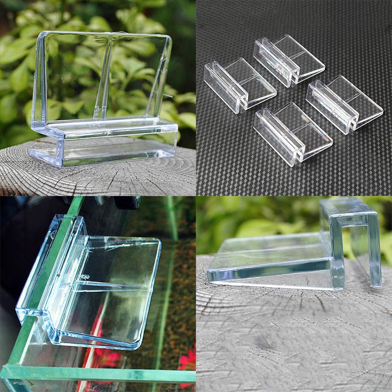 4Pcs 6/8Mm Aquarium Tank Clear Plastic Clips Glass Cover Strong Support Holders