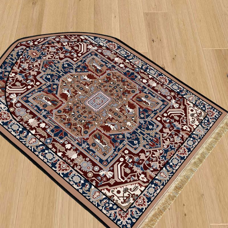 Ethnic Style Living Room Mats: Dirt-Resistant, Easy-Care, Absorbent, Printed Patterns, Tassels & Fringe Carpets