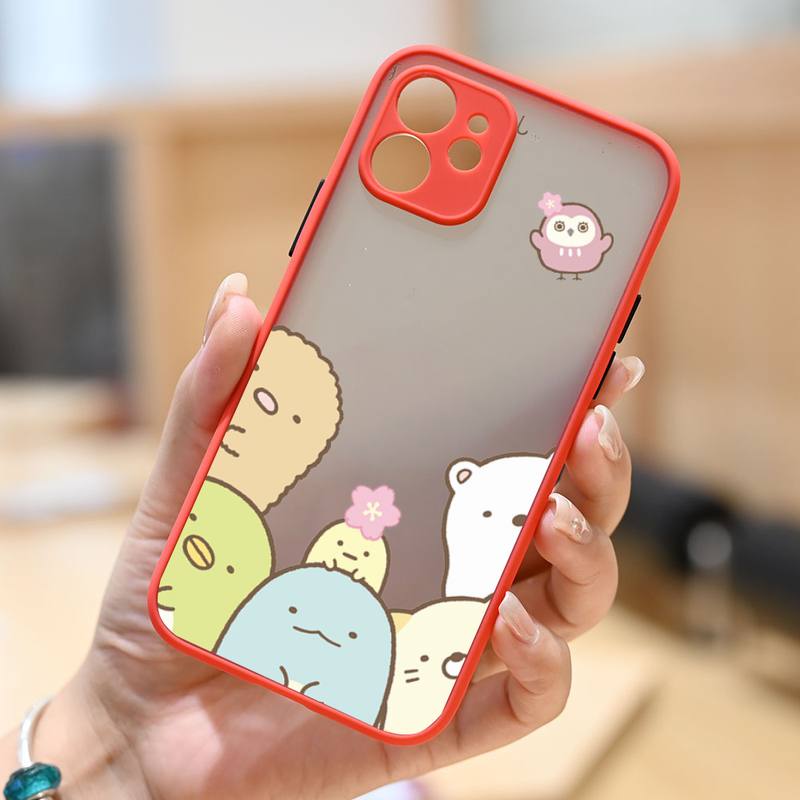 Sumikko Gurashi Lovely Cartoon Phone Case Matte Transparent  For Iphone 11 12 13 6 S 7 8 Plus Mini X Xs Xr Pro Max Cover