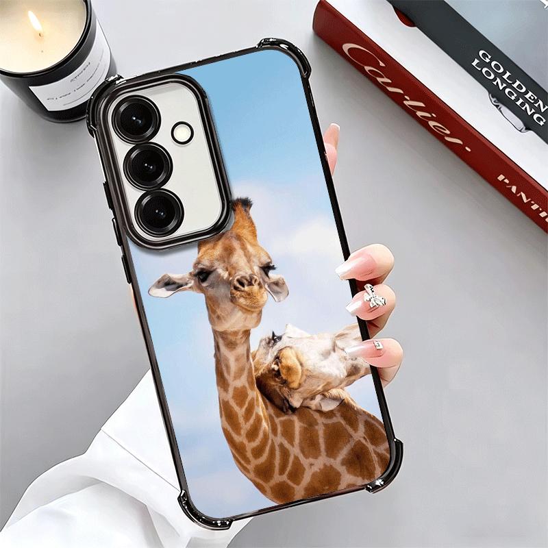 Giraffe Animal Pattern Plating Phone Case For Samsung A17 A07 A37 A57 A16 A56 A15 A55 A14 A54 A13 A53 A26 A36 A25 A35 A24 A34 A2