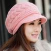 Ear Protection Striper Knitted Cap Thicken Warm Thicken Knit Hat Women Beret Cap  Women Girls