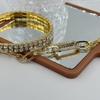 Minimalist Two-piece Bracelet Set Comprising a Single-strand Bracelet and a Double-strand Zirconia Chain Bracelet. Birthday Gift