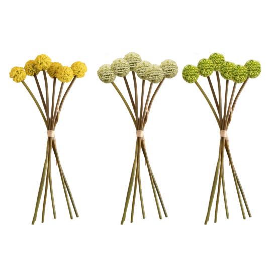 6 Mazzi Fiori Finti Crisantemi Pompom Fiori Artificiali Finti Mini Palla di Crisantemo con Gambo per Riempimento Vasi Casa Matrimonio Festa Centrotavola Composizioni Floreali