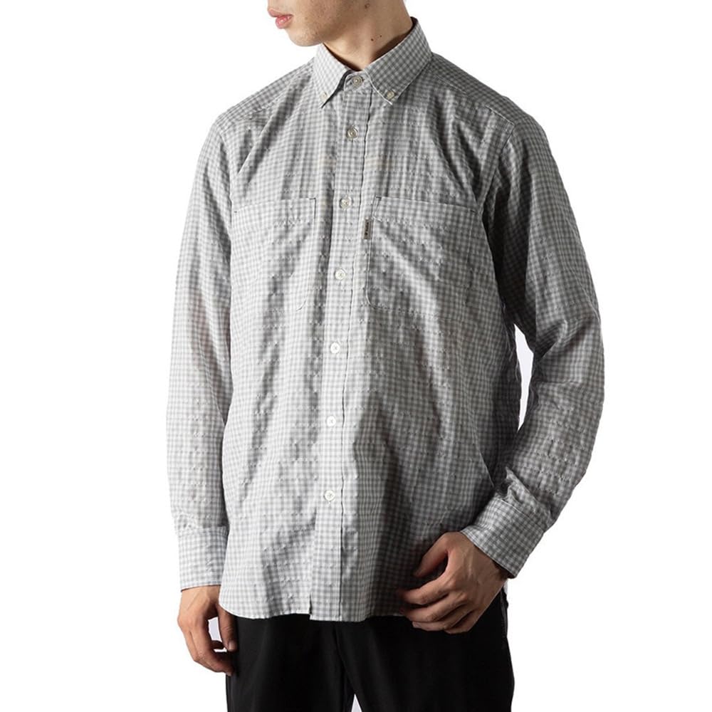 

5212193 UV TS soccer gingham shirt for light size M [Foxfire] [Sweat-absorbing, quick-drying, protection] men, gray,