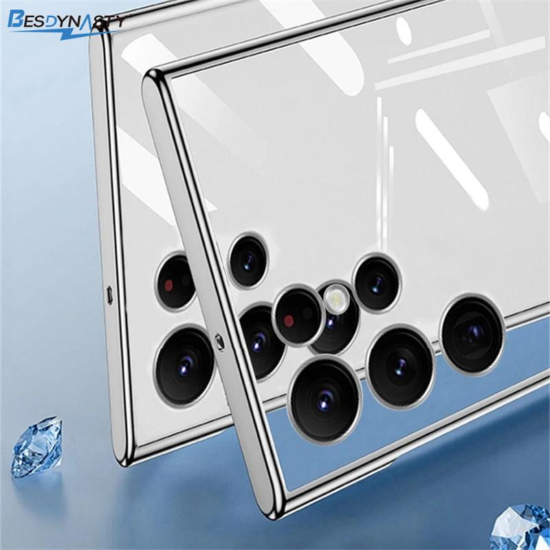 Plated Soft Silicon Clear Phone Case For Magsafe Samsung S26 Edge S25 S24 S23 S22 Plus Ultra Magnetic Protective Cover