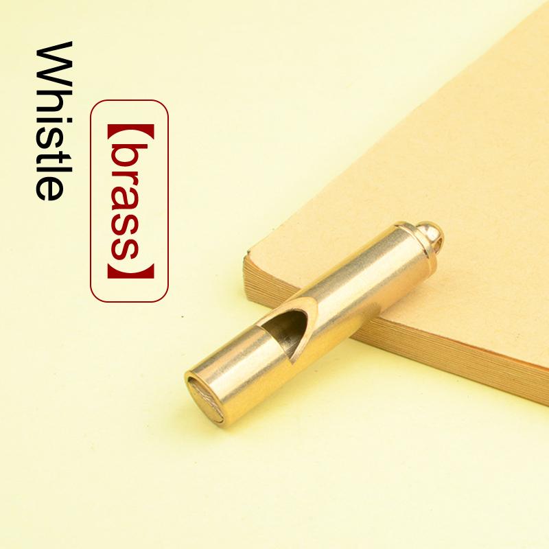 Mini Waterproof Pocket Tools Pure Brass Handmade Pendant Equipment Survival Edc Whistle Referee Whisle Keychain Brass Whistle