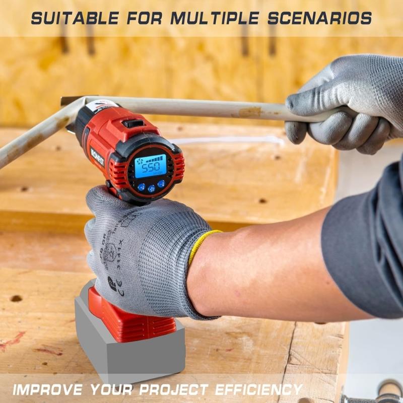 Multipurpose Cordless Heat Guns for Crafts Compatibles with 18V Battery Features LCD Digital Display and Safety Switches