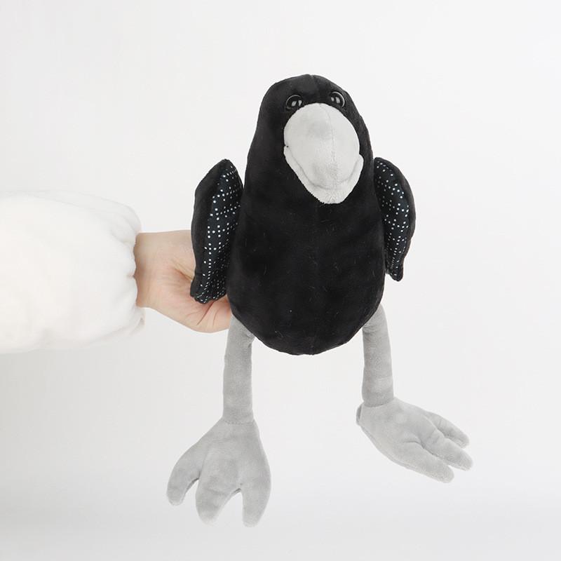 Black Crow Plush Birdie Toys Cartoon Stuffed Doll Decoration Kids 28cm Gift