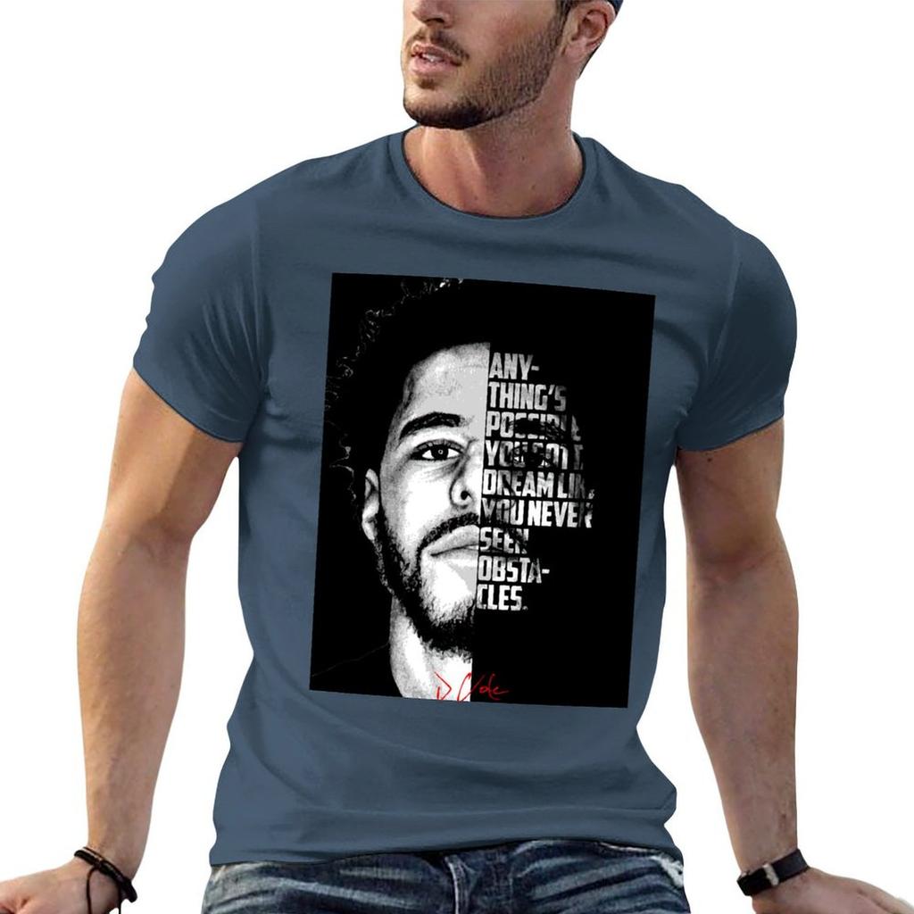 Black And White J Cole Quote Tshirt Basic All Season Solid Tshirt