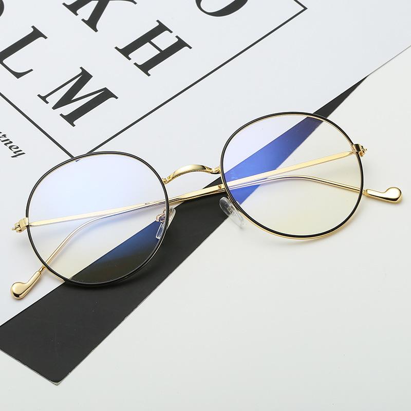 Retro Round Frame blue film Radiation Glasses Ultralight Men Women Fashion Blue Light Blocking Glasses Eyewear Students