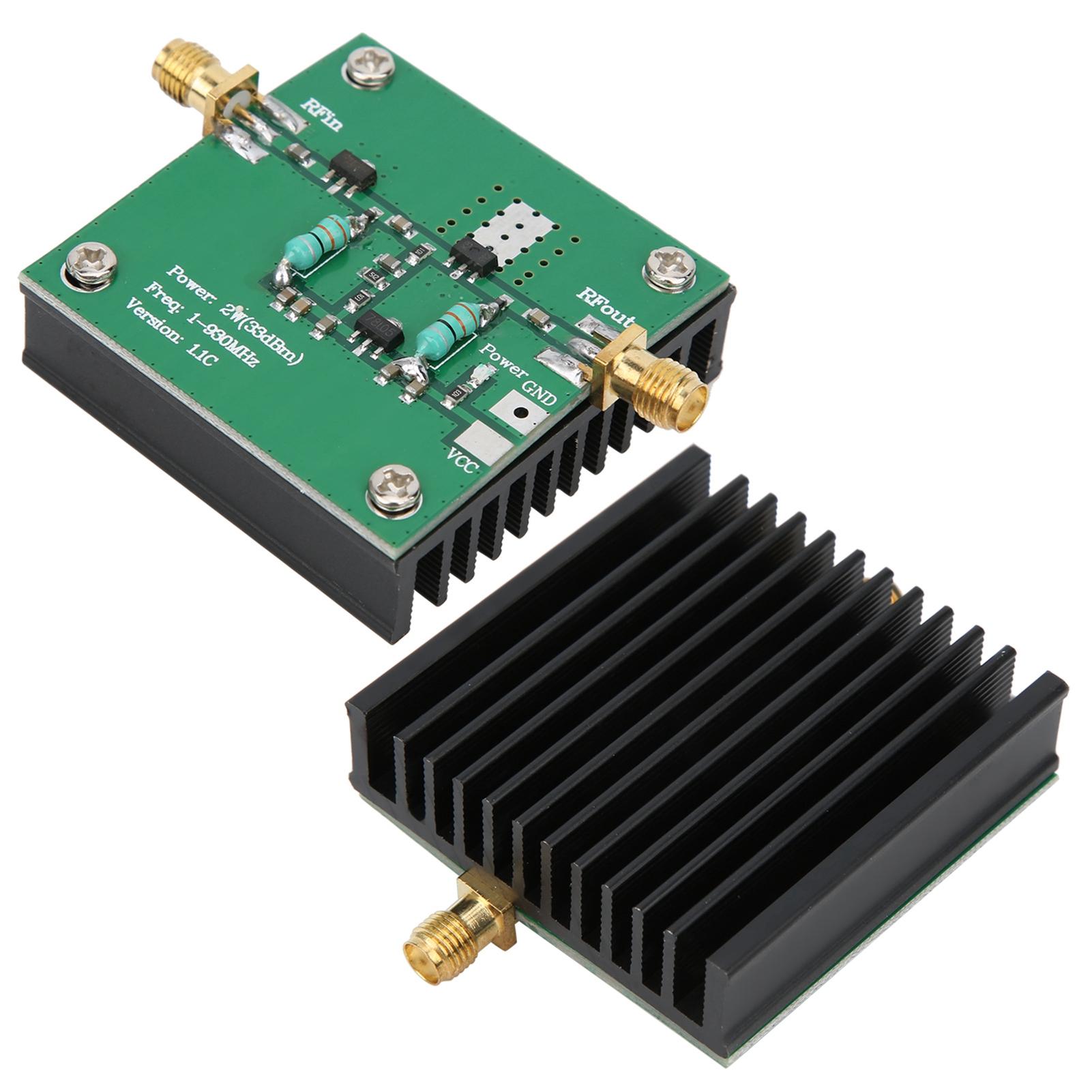 Amplificateur RF à large bande Module amplificateur de puissance RF 1-930 MHz 12 V   avec haute stabilité et faible   pour l'amplification de signaux à large bande