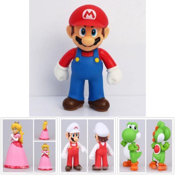 Super Mario Bros Luigi Bowser Prinzessin Peach Dekorative Plastikfiguren 12cm Für Haus- und Bürodekoration