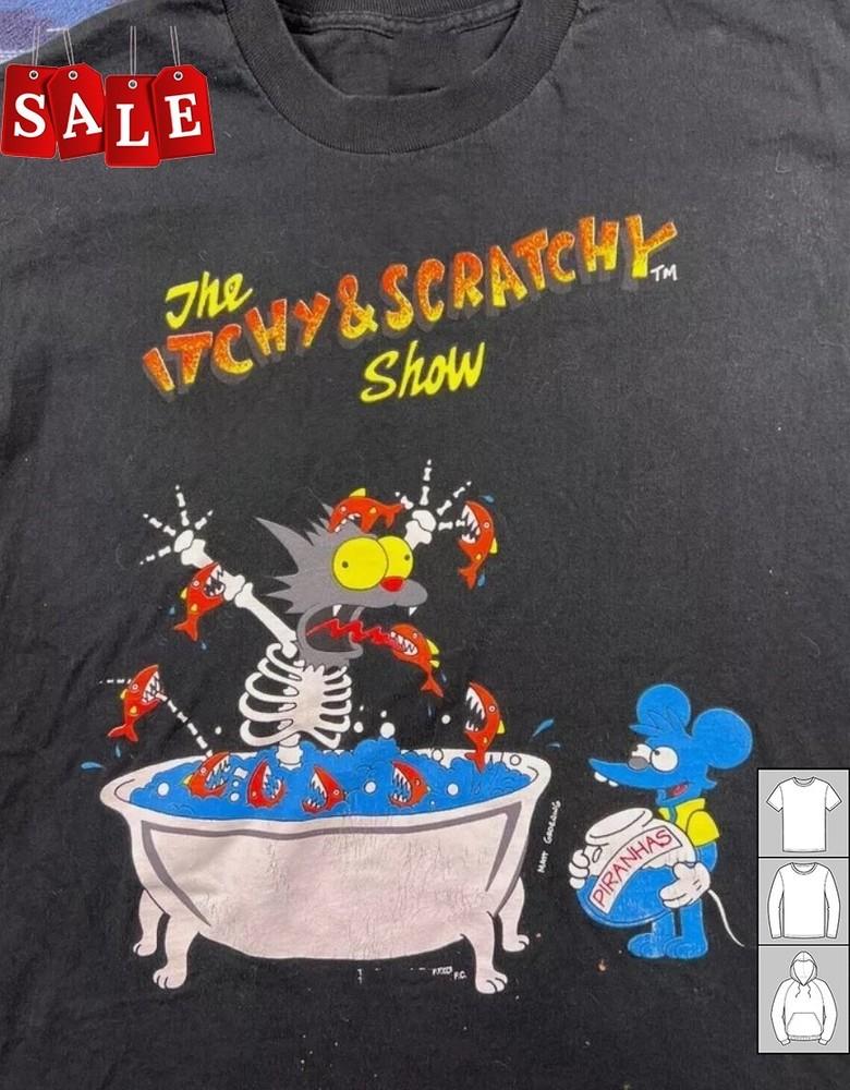 Hot 1993 Itchy and Scratchy Show the Simpsons Gift For Fans Black S-5XL  JM279 Unisex T-Shirt XXXL