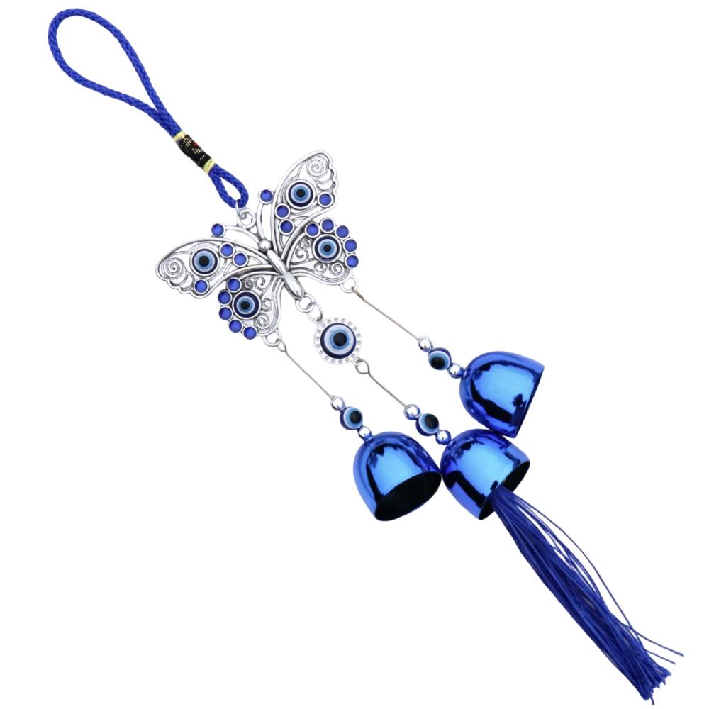 Bells Blue Eyes Wind Chime Handmade Metal Wind Music Bell Car Pendant  Garden Decoration
