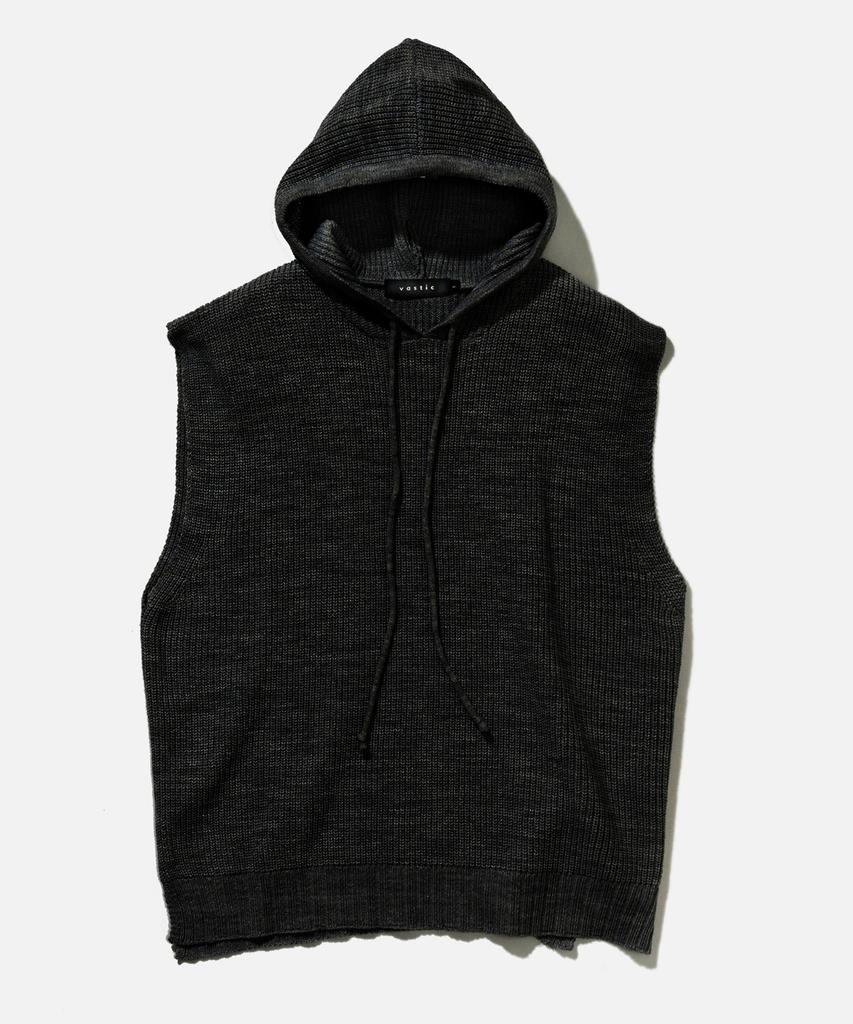 VASTIC Knit Hoodie Vest_Black
