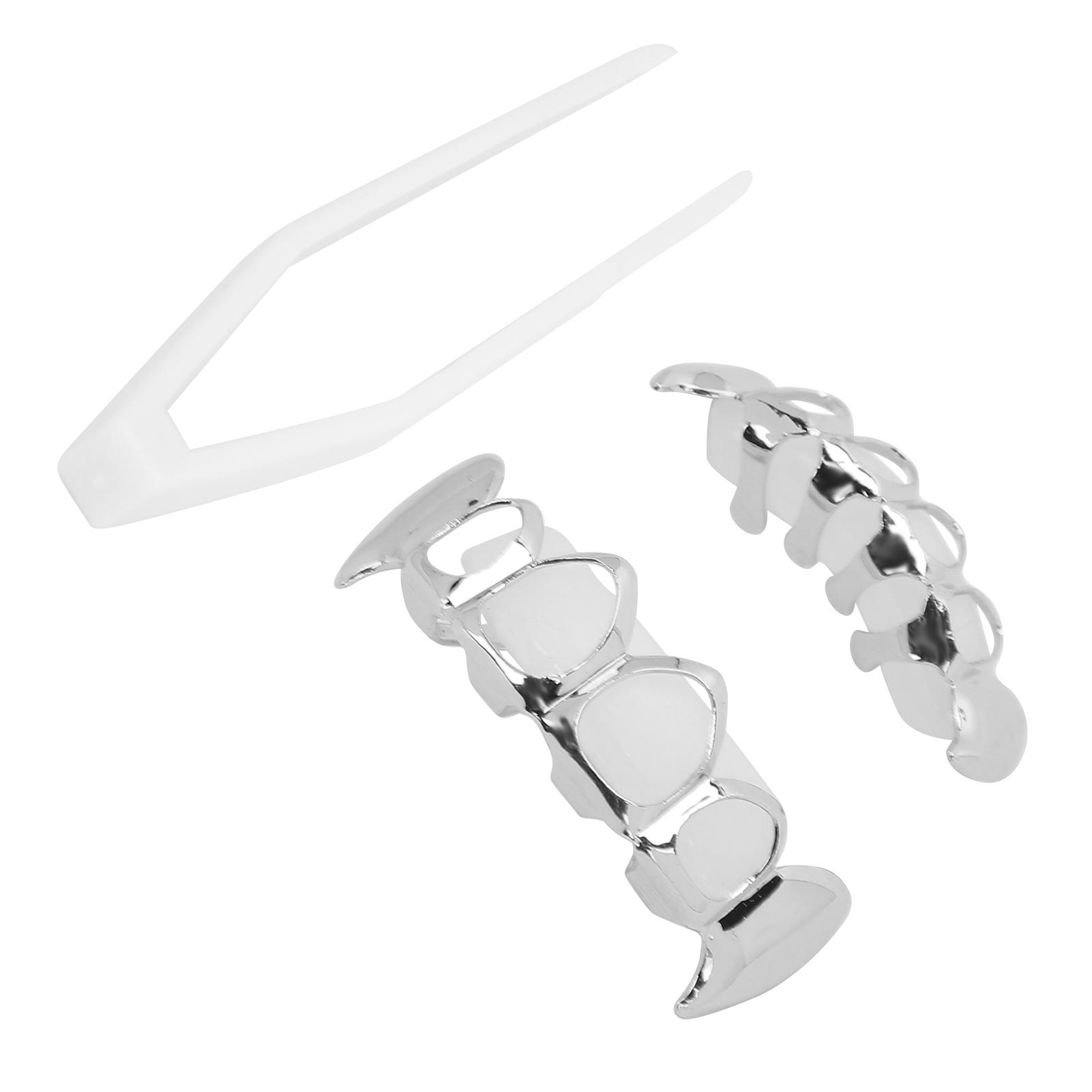 

Полые накладки на зубы Модная металлическая зубная декорация Ювелирное изделие для вечеринкиСеребро