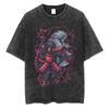 Y2k Harajuku Retro Acid T-Shirt Printed Pattern T-Shirt Streetwear Summer Pure Cotton Short Pure Cotton Washed Black Top Unisex