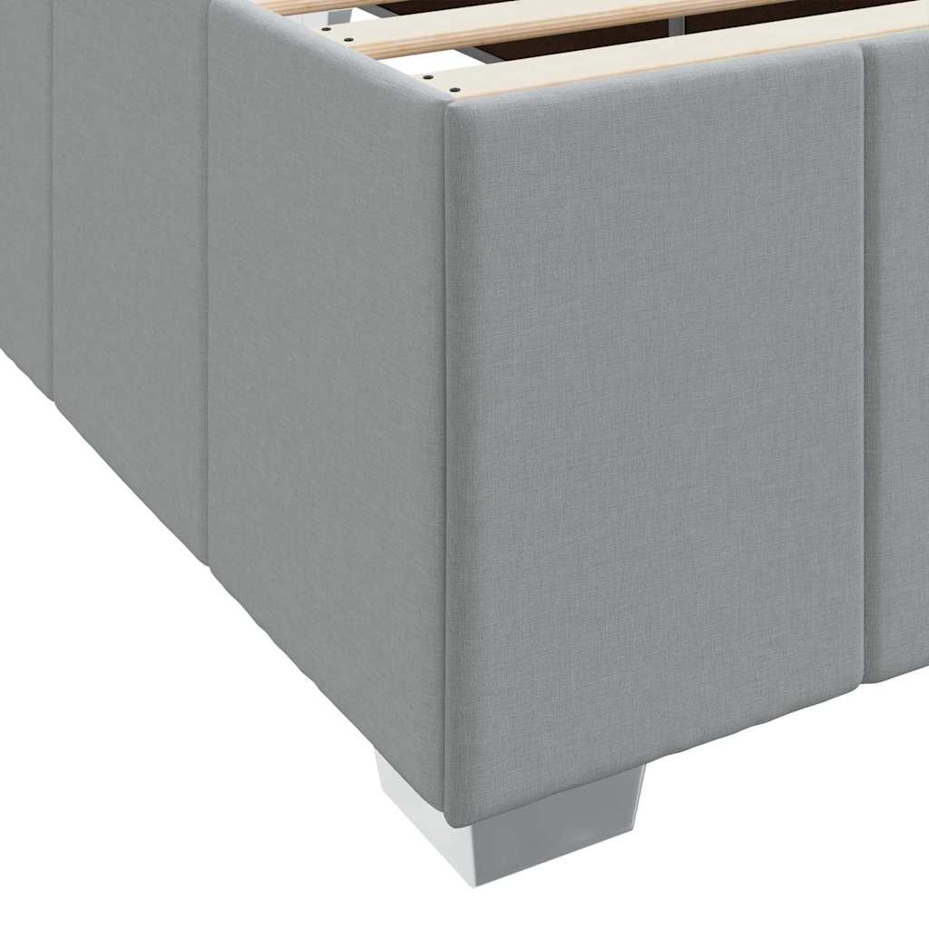 Upholstered Bed Frame with Mattress Light Grey 180 x 200 cm Fabric