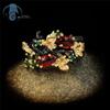 Fashion Ring For Women Colorful Floral Angel Pattern Two Tone Adjustable Crystal Jewelry Gift For Her Daily Wear Boho Chic
