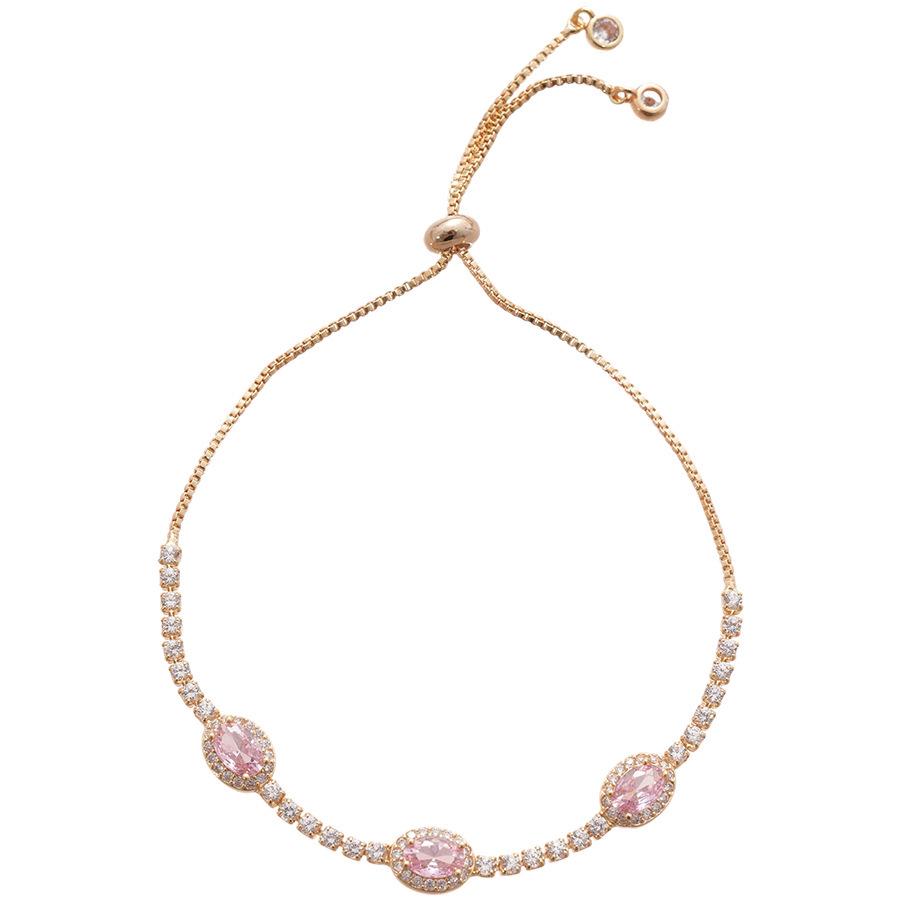 High-End Zircon Floral Heart Bracelet - Luxurious Sparkle for Women
