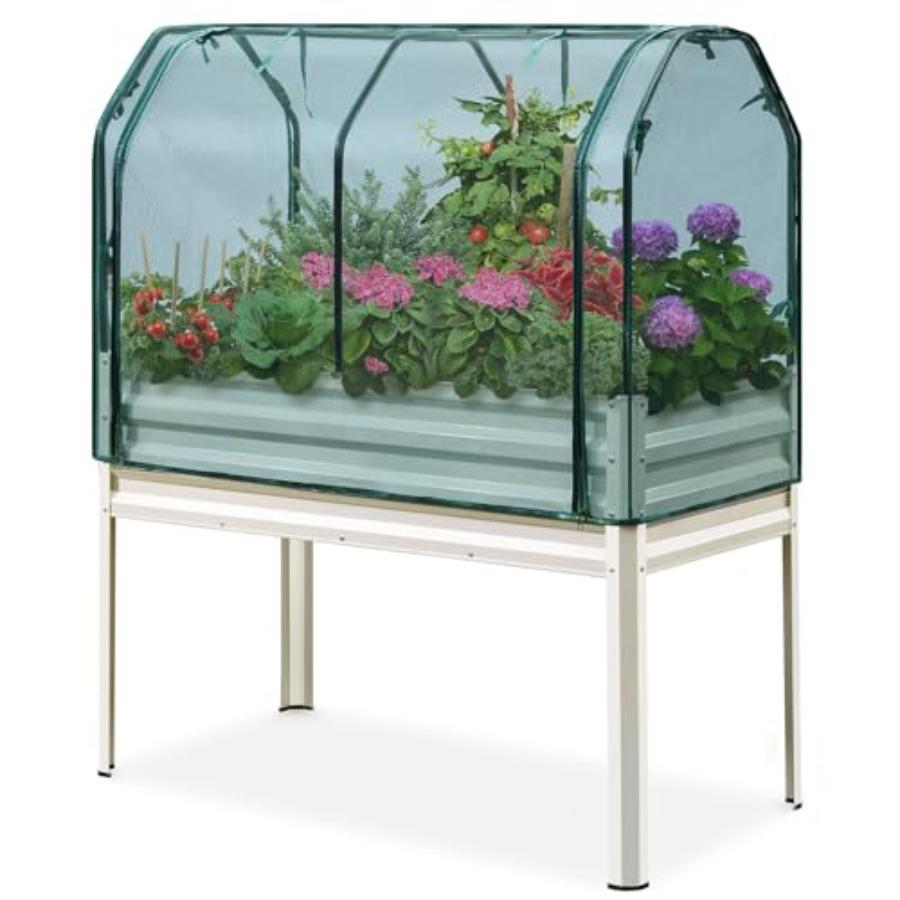 

Large Raised Garden Bed with Netting Galvanized Elevated Planter Box with Legs 48×24×56 in for Backyard Patio Balcony 400lb Cci United States
