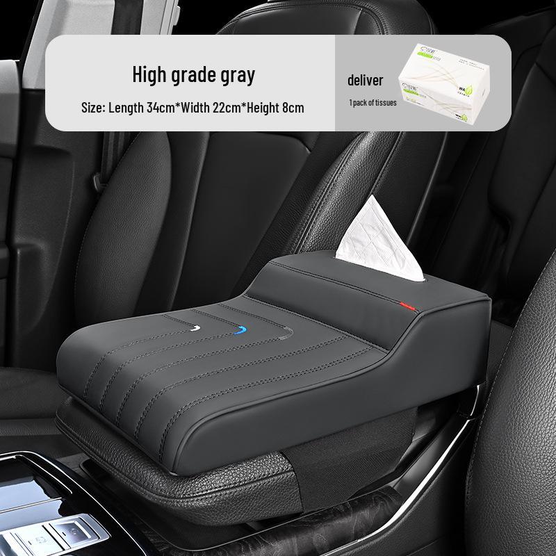 Universell bilarmstödspdyna av minnesskum med hållare för papperslåda