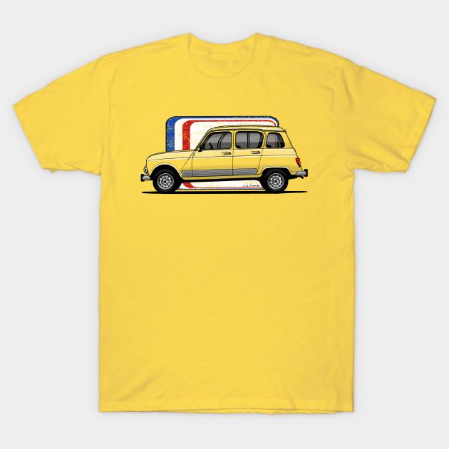 

Men Black Print T-shirt The Practical And Cool French Car No-Cut Transfer Paper Print Cotton Tshirt XL жовтий