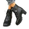 Winter Chunky Women Ankle Boots Lace Up High Heels Designer Retro Shoes New Brand 2025 Trend Fad Leather Pumps Goth Botas Mujer