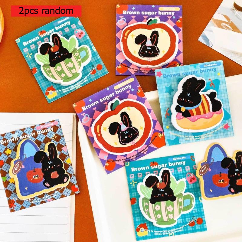 

Office School Supplies Black Rabbit Sticky Note Cute Special Shaped High Value Message Memo Pad Cartoon Times Kawai Stationery
