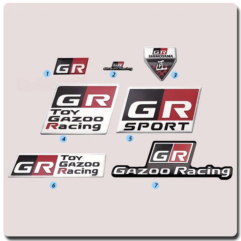 3D Aluminum GR GAZOO RACING Emblem, Auto Steering Wheel Side Body Trunk Fender Sticker for Yaris Prado Rav4 Prius