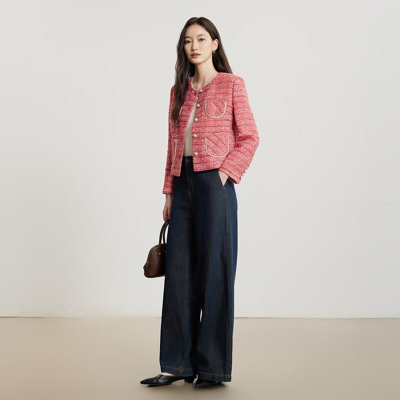 Gojin Women's Slim-Fit Little Fragrance Long Sleeve Jacket