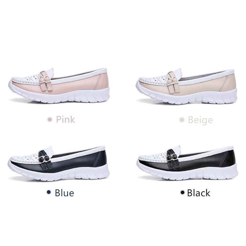 Scarpe estive da donna in vera pelle scarpe basse fatte a mano scarpe casual mocassini slip-on da donna ballerine scarpe da donna