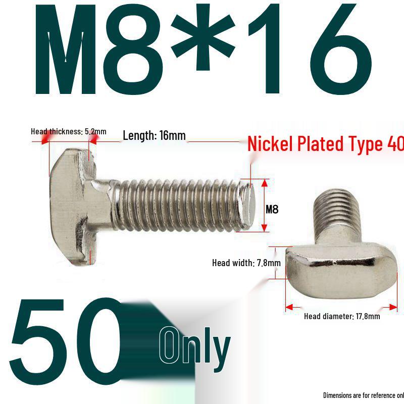 304 Stainless Steel T-Slot T-Head Bolt for Aluminum Profiles (20/30/40/45)