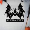 Retro Gothic Bat Metal Wall Art Matte Finish Home Decor