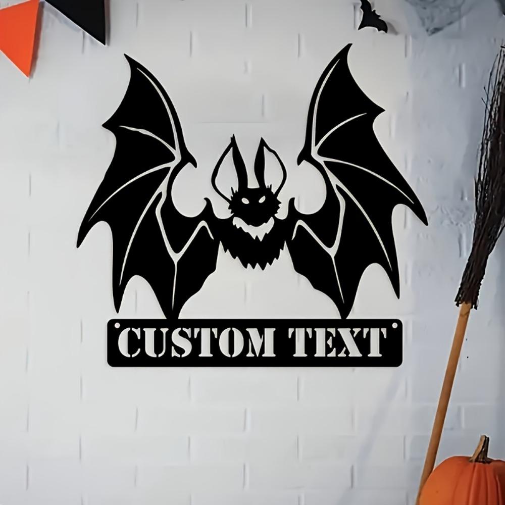 Retro Gothic Bat Metal Wall Art Matte Finish Home Decor