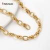 18K Gold Plated Brass Oval Link Chains for Jewelry Accessories,Thick Rolo Cable Bulk Chains for DIY Necklace Making Supplies