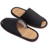 Bamboo Slippers Indoor Outer [KUROO] - Cool, Breathable, Quiet, 22.5cm-29cm, Slippers, Spring/Summer, Stitching, Women's/Men's, Black, 22.5-24.5cm
