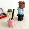 Highland Cow Pen Holder Cute Desk Organizer for Office Dorm Home Multipurpose Makeup Brush Cup Farmhouse Vanity Accessory Gift for Cow Lovers