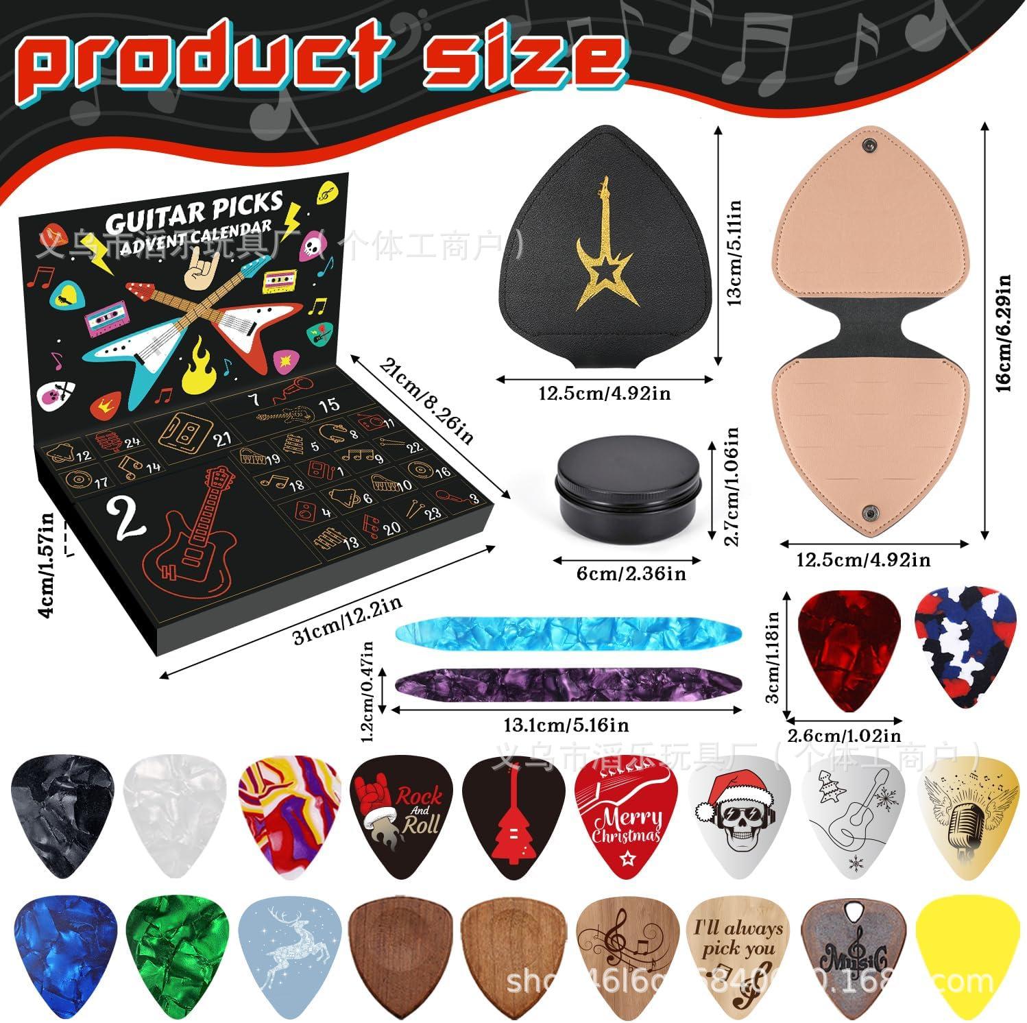 

Guitar Picks Advent Calendar Christmas Countdown Blind Box Christmas Gift Arrival Calendar 30 20cm