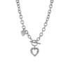 Fashion Love Heart Pendant Choker Necklace for Women Silver Color Clavicle Chain Female Party Jewelry On The Neck