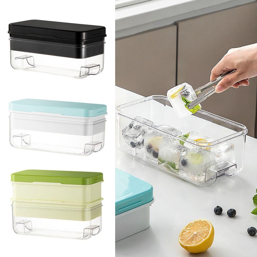 Portable Bar Gadget Ice Cube Tray Press Design Silicone Material Ice Maker Mould 8Grids Ice Mold Box Kitchen Accessories