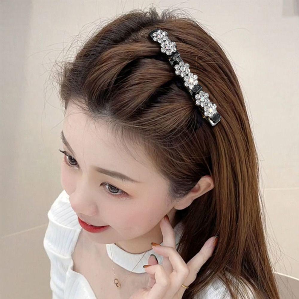 Stone Hair Clips Flower Hairclip Braided Hair Clips Rhinestone Hair Clips Hairpin Duckbill Clip