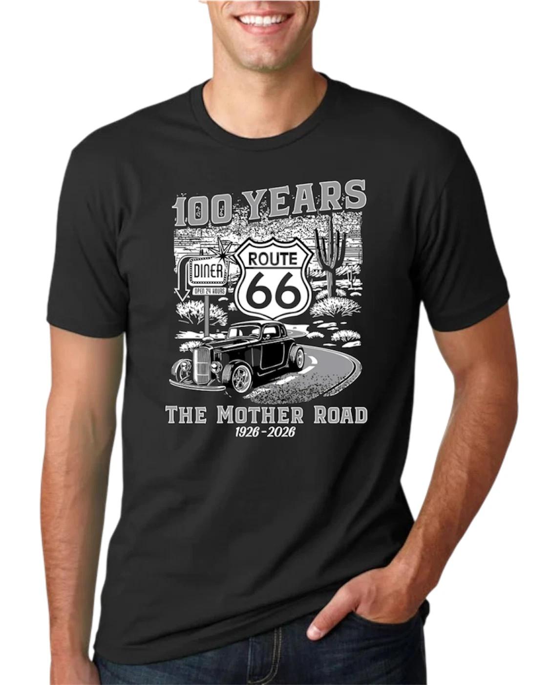 Vintage Route 66 T-Shirt 100 Year Anniversary Mother Road Graphic Tee L