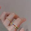 PANJBJ 925 Sterling Silver Multicolour Ring For Women Girl Hollow Out Zircon Sweet Romantic Jewelry Party Gift Dropshipping