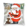 Cartoon Christmas Christmas Laor Decorative Pattern Cushion Cover Home Decoration Cushion Cover Sofa Pillowcase Merry Christmas